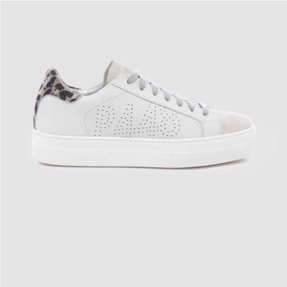 P448 Thea Platform Animal Print Leather & Suede Sneakers size EU43 US12-12.5 - Picture 1 of 12